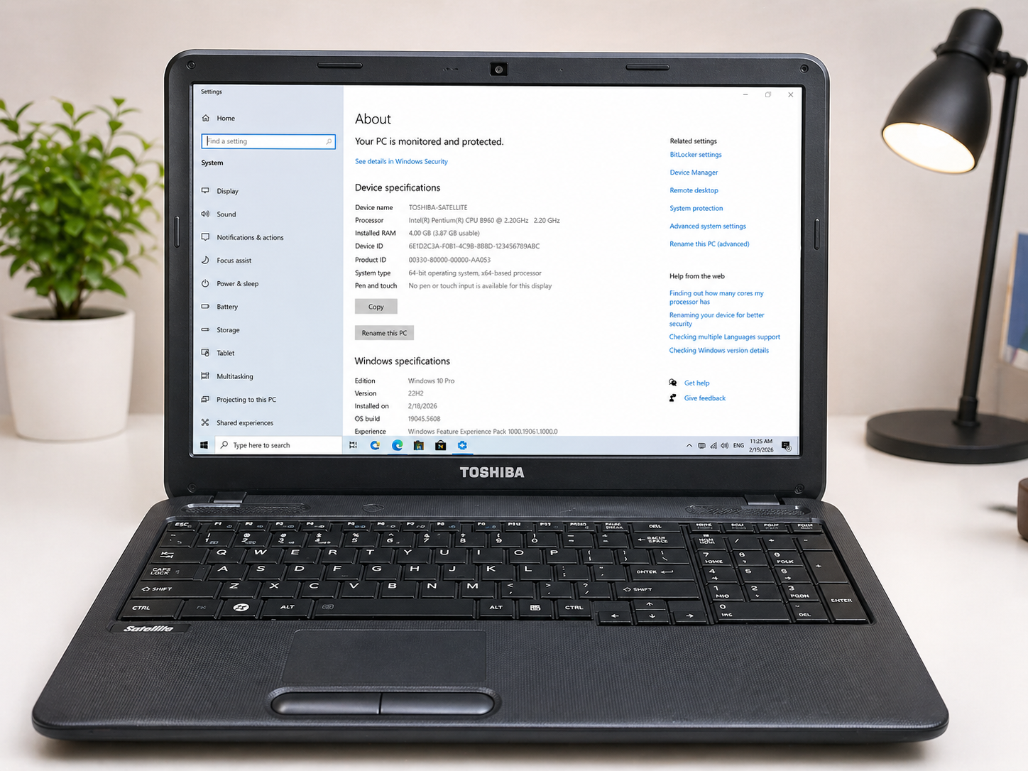 Olds Toshiba Laptop i3/1st/4g.b/500 G.b Hdd