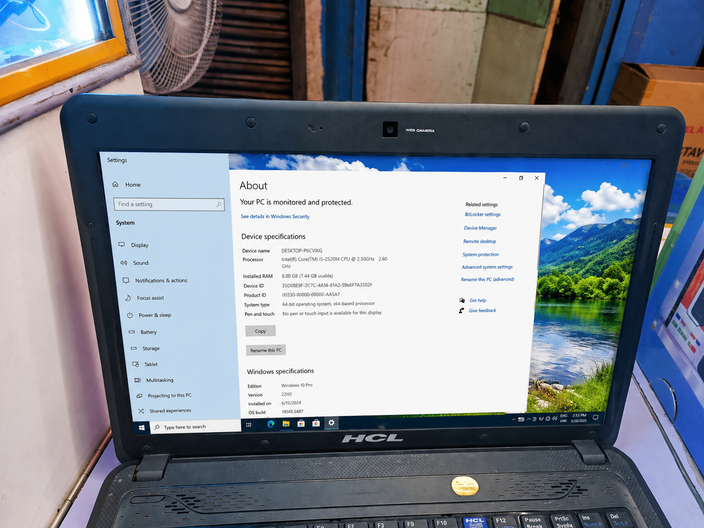 Olds HCL LAPTOP i5/2ND/4G.B/500G.B HDD