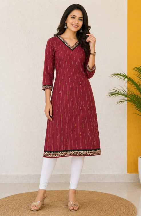 Red long Kurti